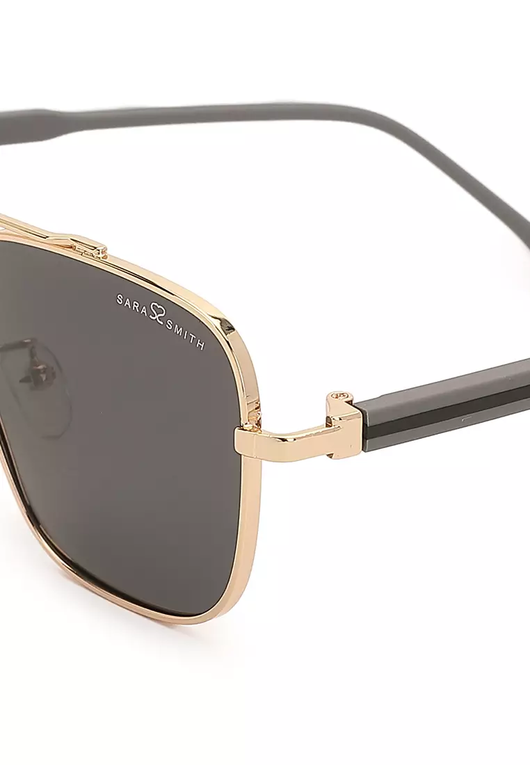 Unisex Polarized Square / Rectangular Sunglasses (Kacamata Hitam) - Emas