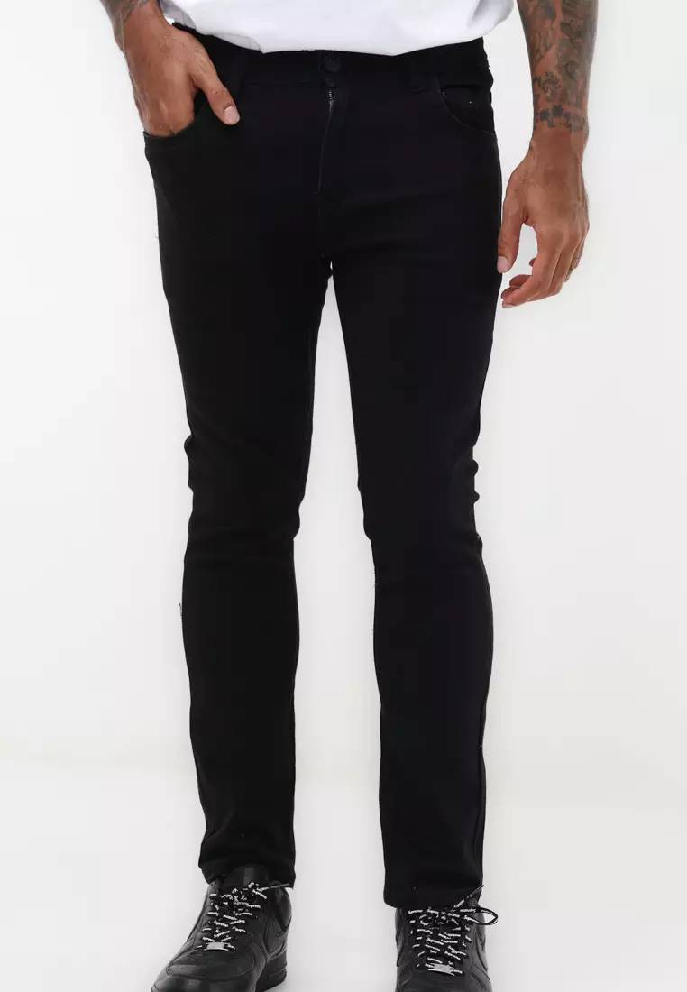 Denim Long Pants Slim Tapered Fit Stretch