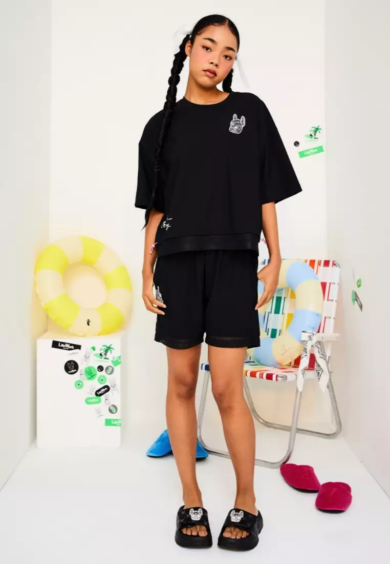 Space Run Monogram Slides - Pattern Black