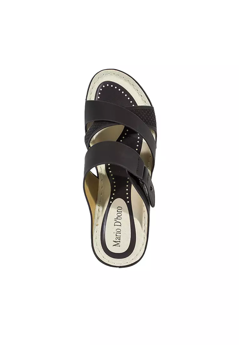 Women's Wedge Sandals LX 27414 Dark Brown C56