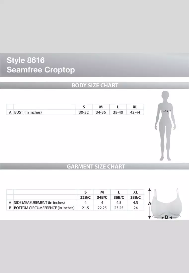 Jockey SEAMFREE Nylon Spandex Crop Top Bralette for Women