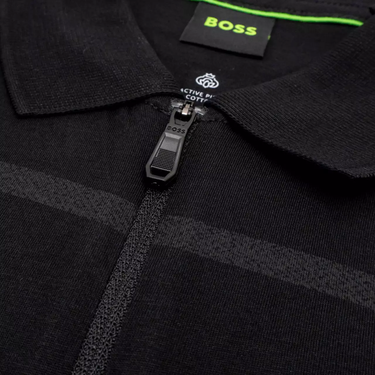 Philix Slim-Fit Polo Shirt in Cotton with Printed Pattern Black