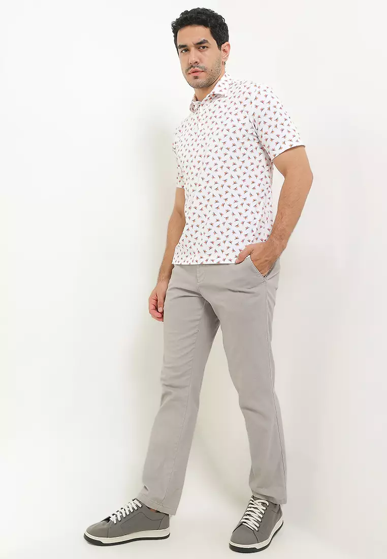 Kemeja Pria Polo Ethan White Soft Piqué - White