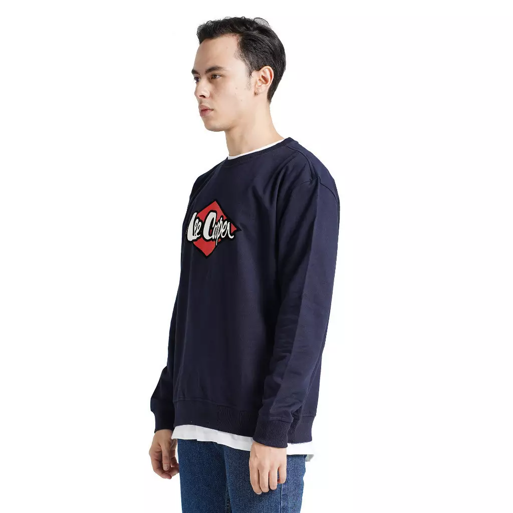 LEE COOPER SWEATER LOGO RETRO NAVY