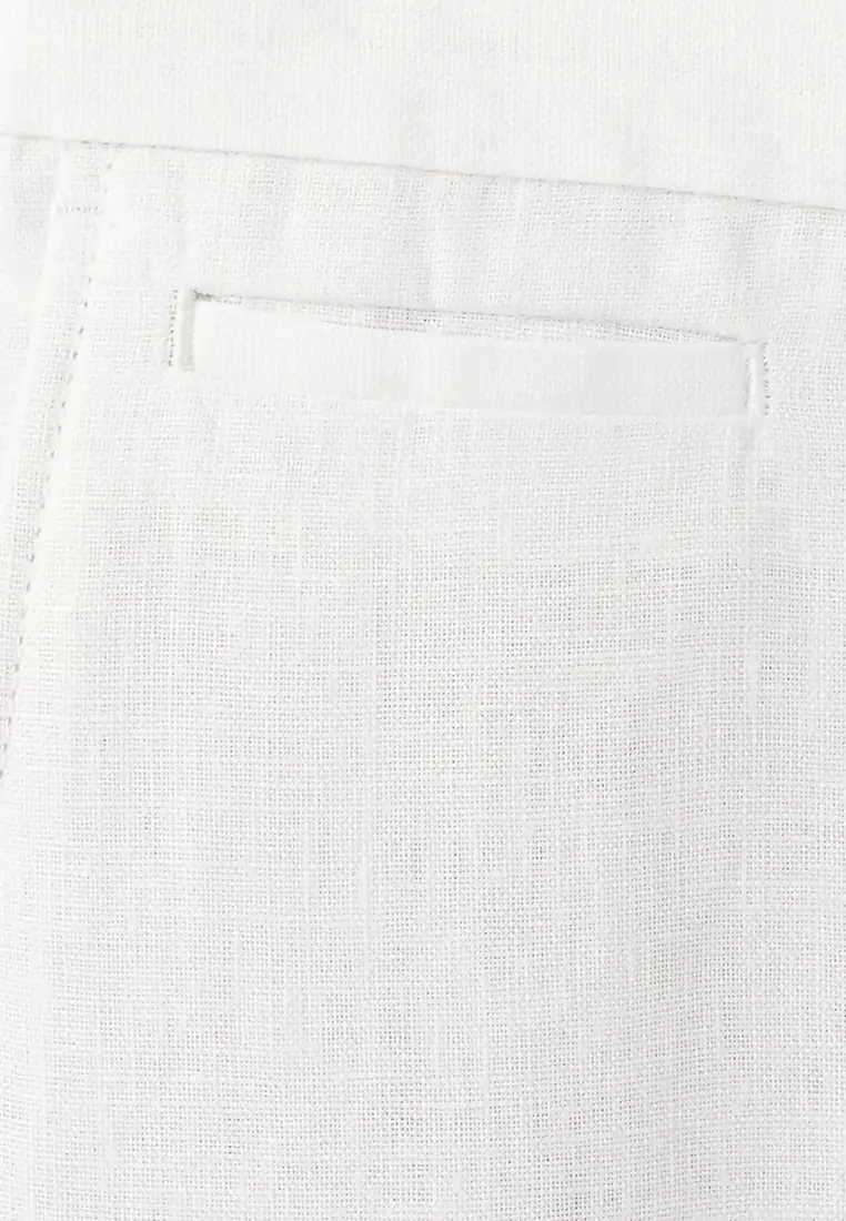 Slim-Fit 100% Linen Trousers