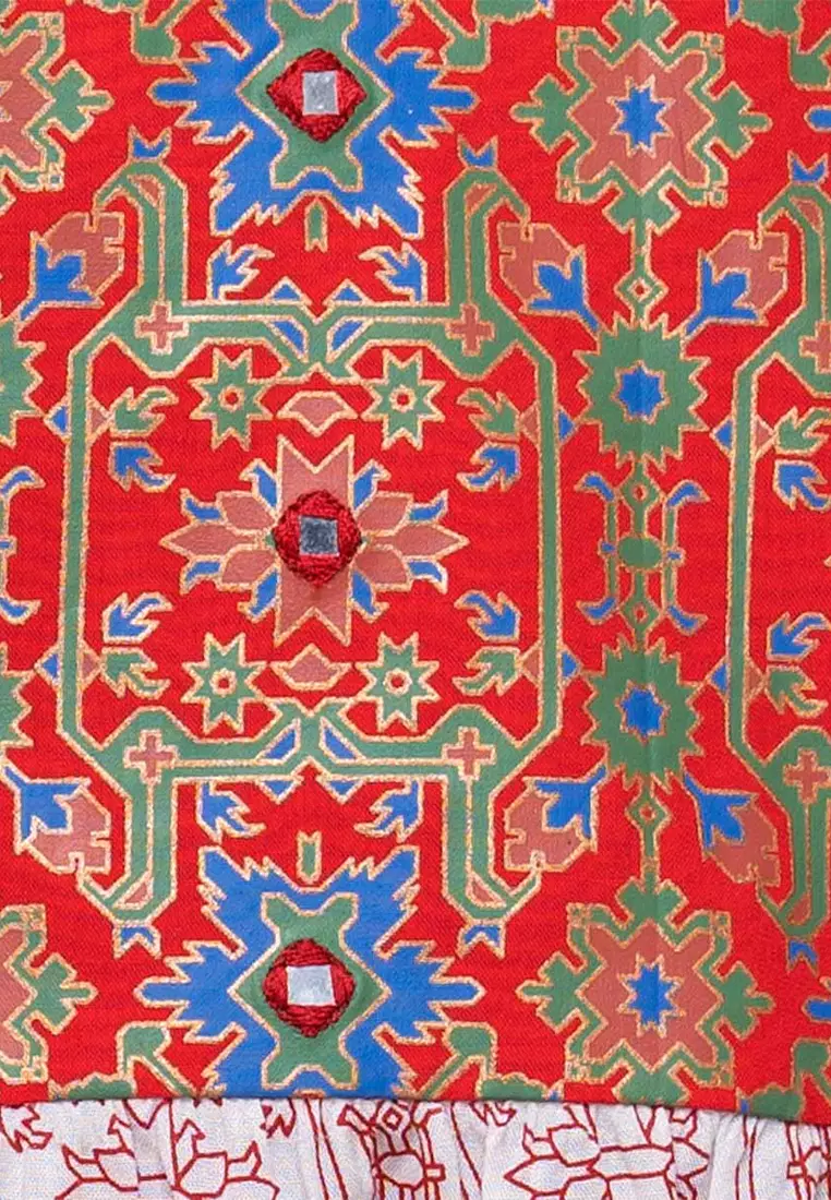 Le Reve Printed Patterned Tunic with Bottom & Scarf