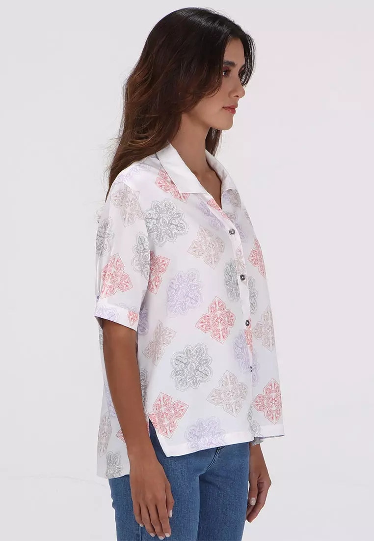 GSH DECOSTAMP SHORT SLEEVE SHIRT WHITE