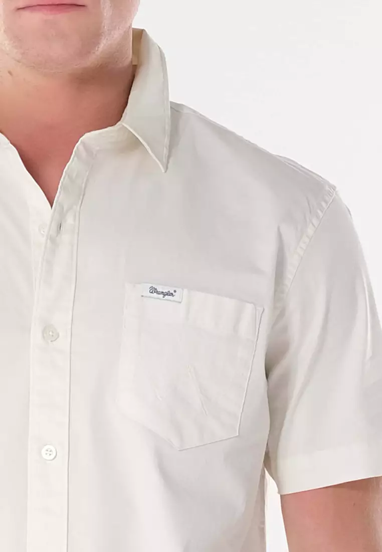 Button Down Short Sleeve Polo for Men in Jet Stream Color