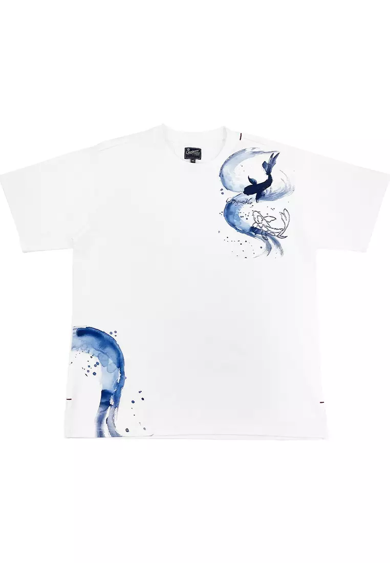 男裝V57錦鯉印花涼感短袖T恤