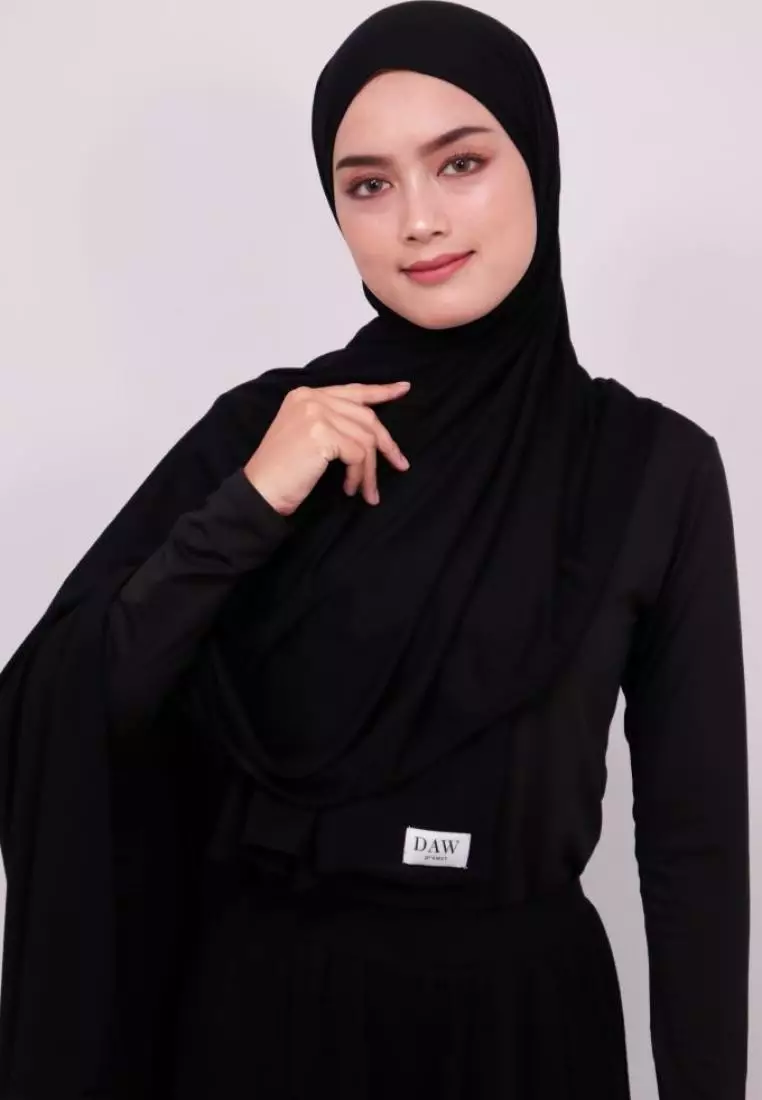 DH019 MILAN HIJAB PASHMINA SPANDEX HITAM