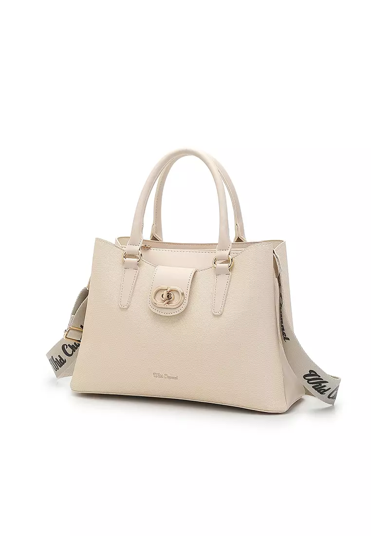 Women's Top Handle Bag / Sling Bag / Crossbody Bag - Beige