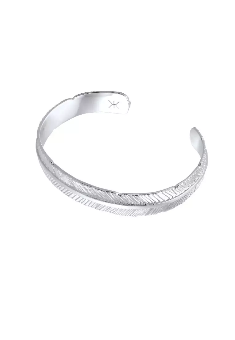 EXCLUSIVE Gelang Perhiasan Perak 925 Pria Feather Bangle