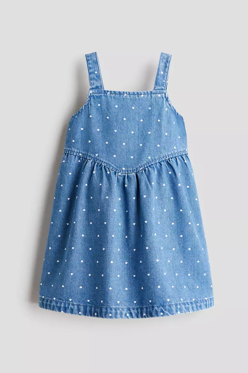 Printed denim dress