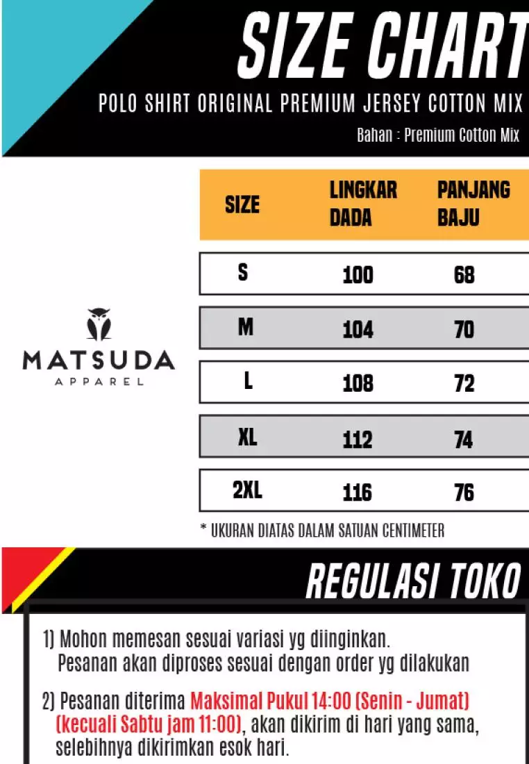 MATSUDA Kaos Polo Shirt Pria Kerah Kushima