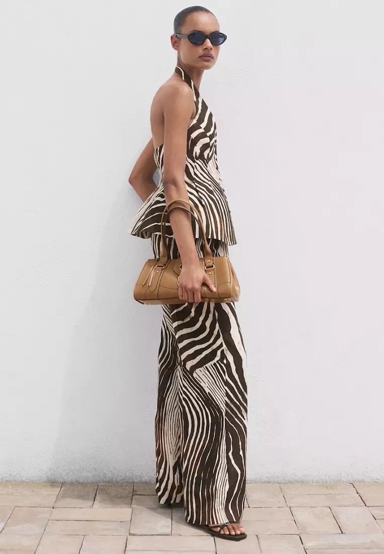 Buy Mango Zebra-Print Linen Trousers 2026 Online | ZALORA