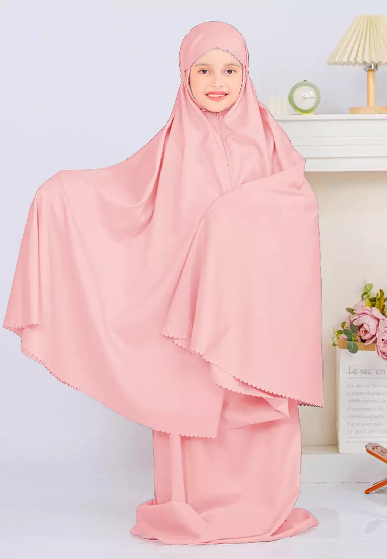 Zelena - Mukena Basic Sabira Lasercut 2in1 Prayer Set - Anak