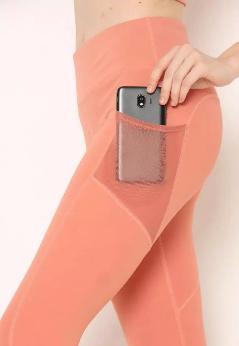 FITWEAR - ROSE SPORT LEGGING POCKET PJ MEDIUM WAIST - CORAL