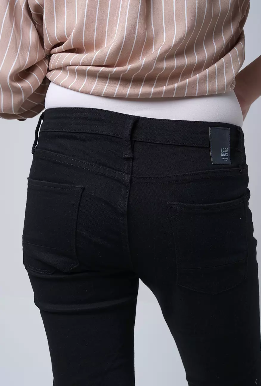 Celana Wanita Bootcut E5 Series Black Middle Waist