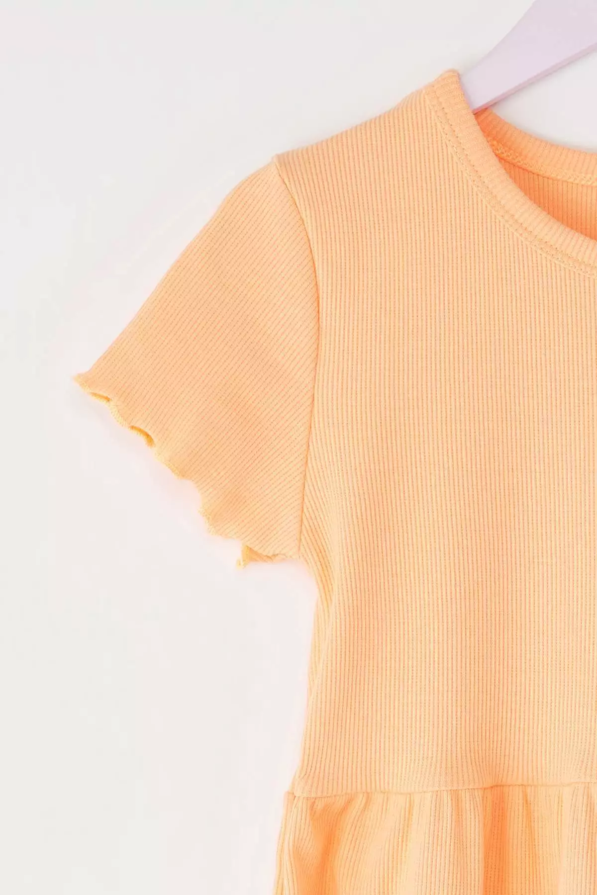 Orange Girl Cotton Stretchy Mini Embroidered Knitted Dress Tkdss25El00008