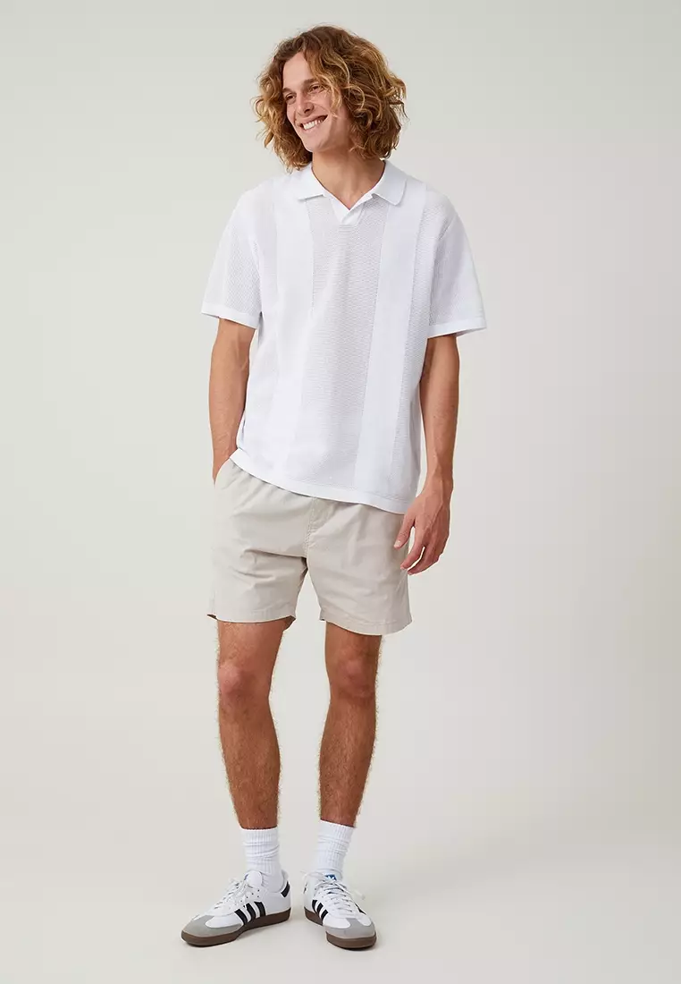 White shorts sale grey shirt