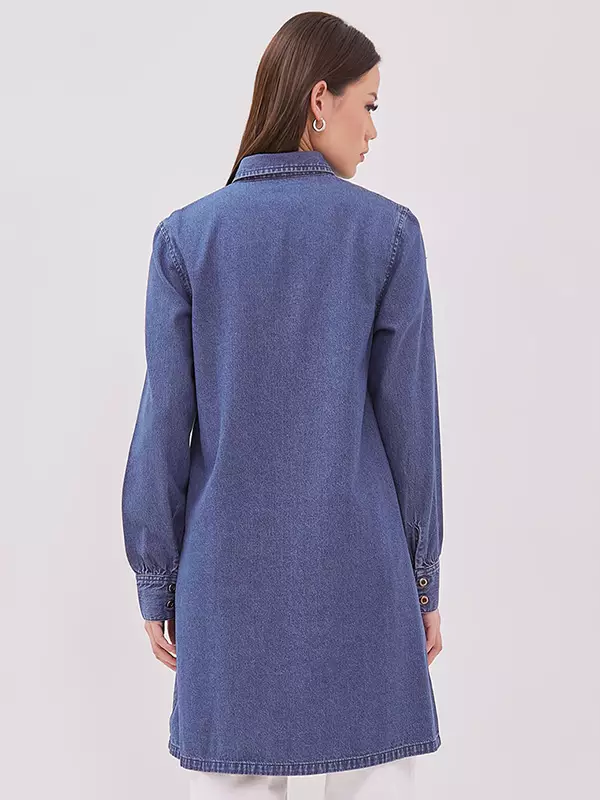 DUST Kemeja Tunik Anastasia Navy (D. 116422)