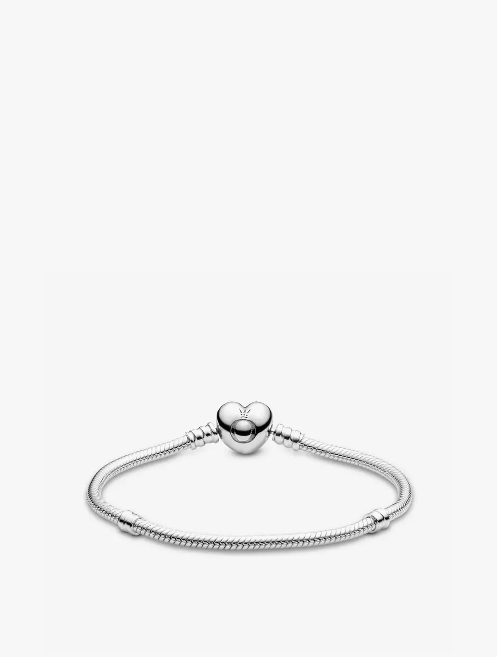 Silver bracelet with heart-shaped clasp