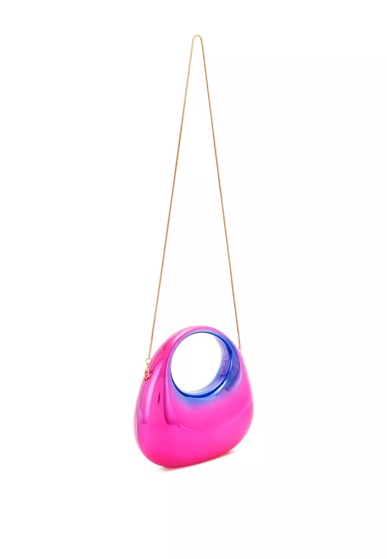 Tas Genggam Mini Metalik Akrilik Berwarna-warni