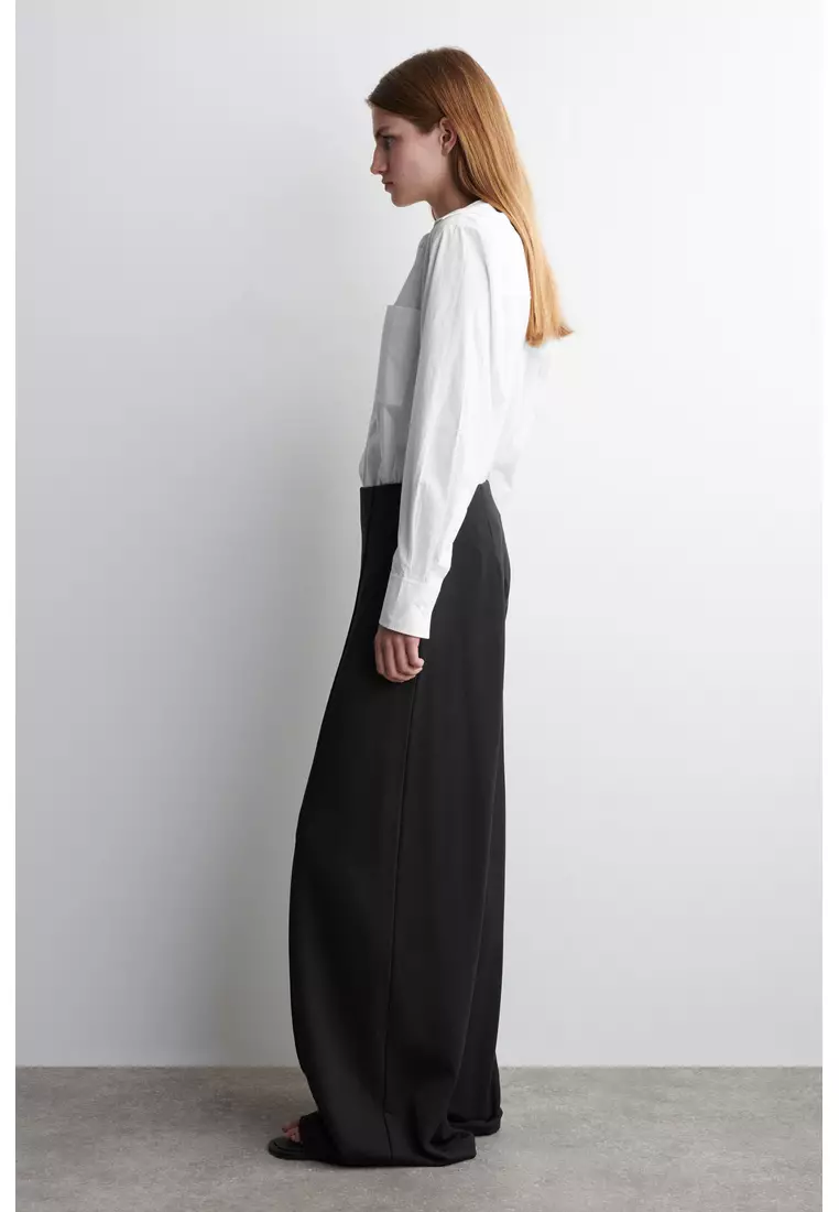 JERSEY WIDE-LEG TROUSERS