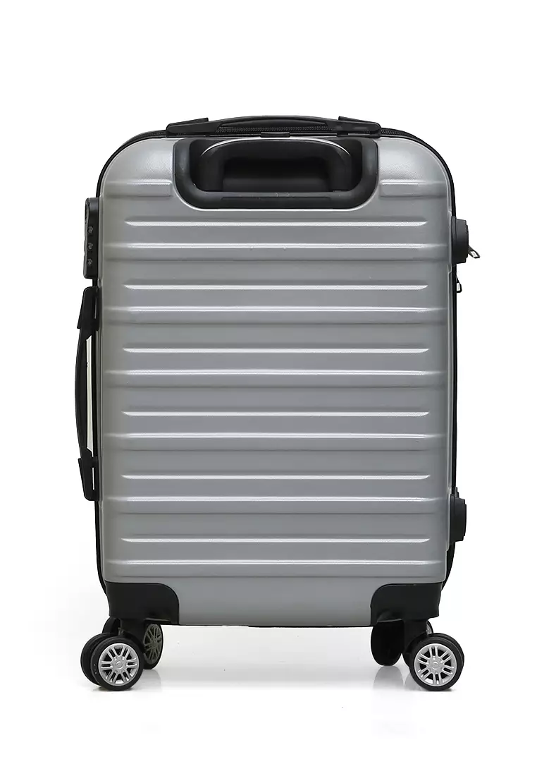 Carlton Tas Koper Fashion Unisex Size 20 Inch Suitcase Number Code Lock Material Fiber ABS ORIGINAL - Silver