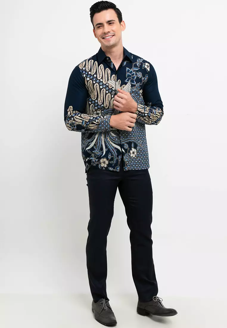 Kemeja Batik Lengan Panjang Madhava - Kemeja Pria Lengan Panjang Over Size