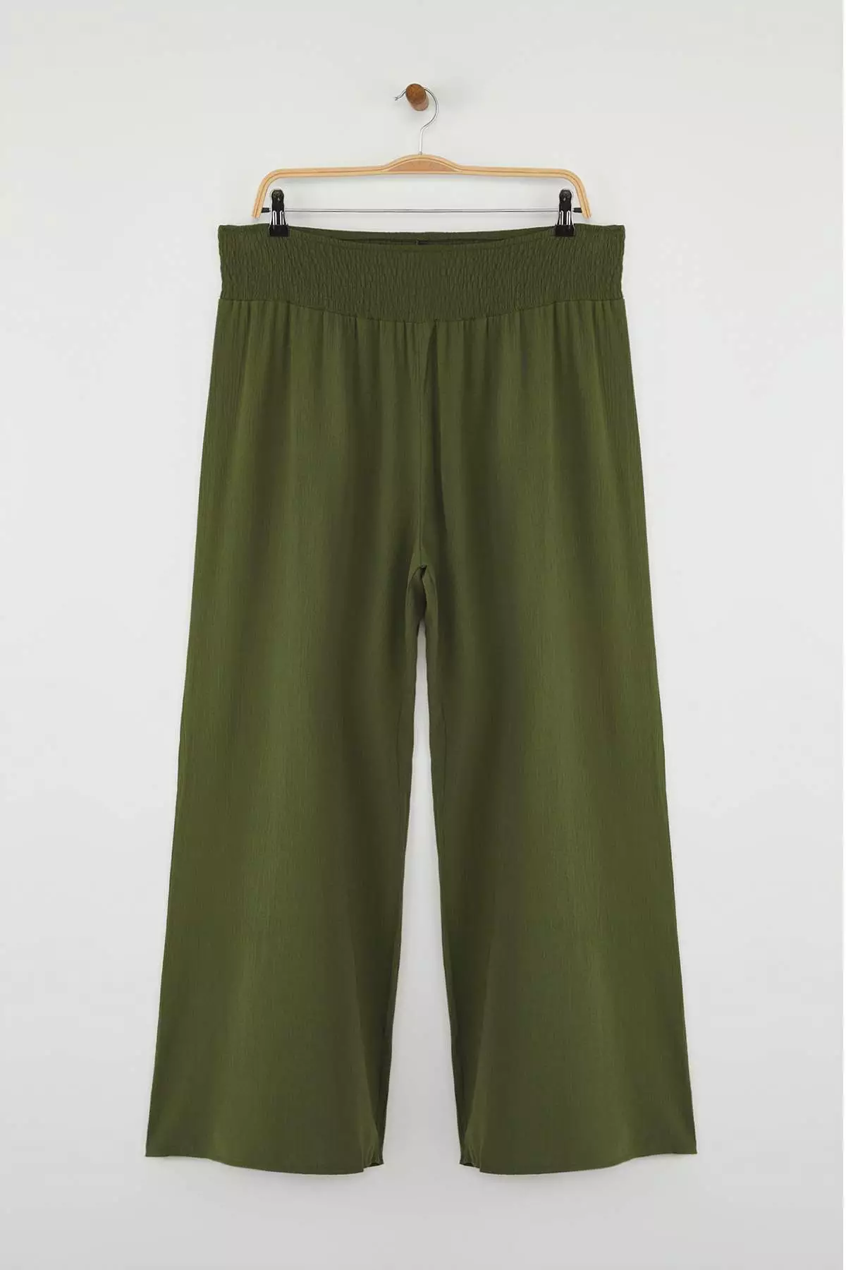 Khaki Wide Leg High Waist Beach Wear Plus Size Pants Tbbss25Ar00000