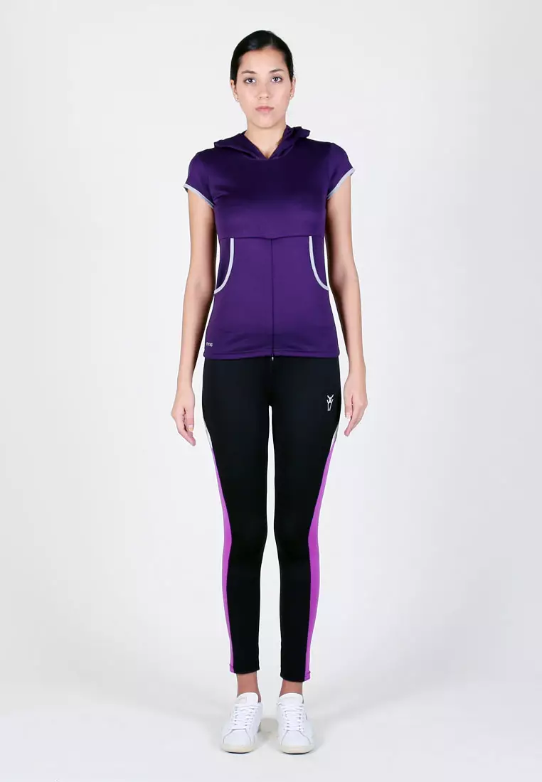 Women Flex Legging (Black/Purple)