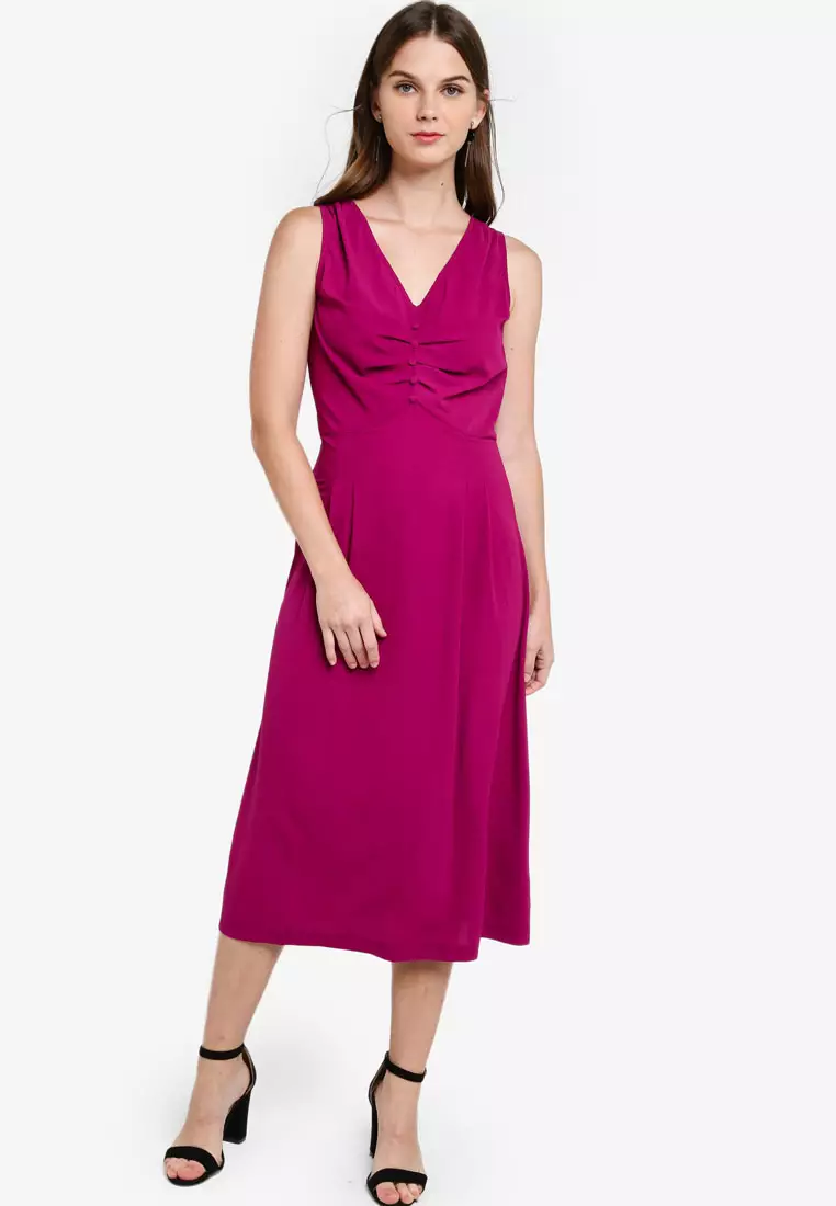 Buy ZALORA Button Detail Fit and Flare Dress 2024 Online ZALORA