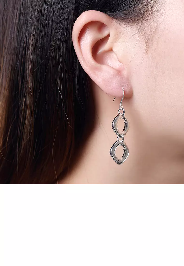 Buy Glamorousky Simple and Fashion Double Geometric Diamond