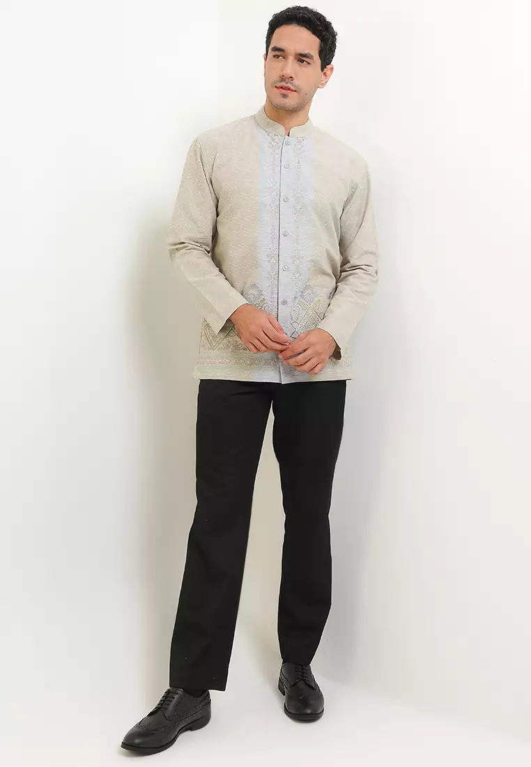 (Intresse x Sandiaga Uno Collection) Intresse Andalas Mint Long Sleeve Baju Koko