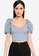 MISSGUIDED blue Puff Sleeves Tie Back Crop Top BFB71AA5500F02GS_1