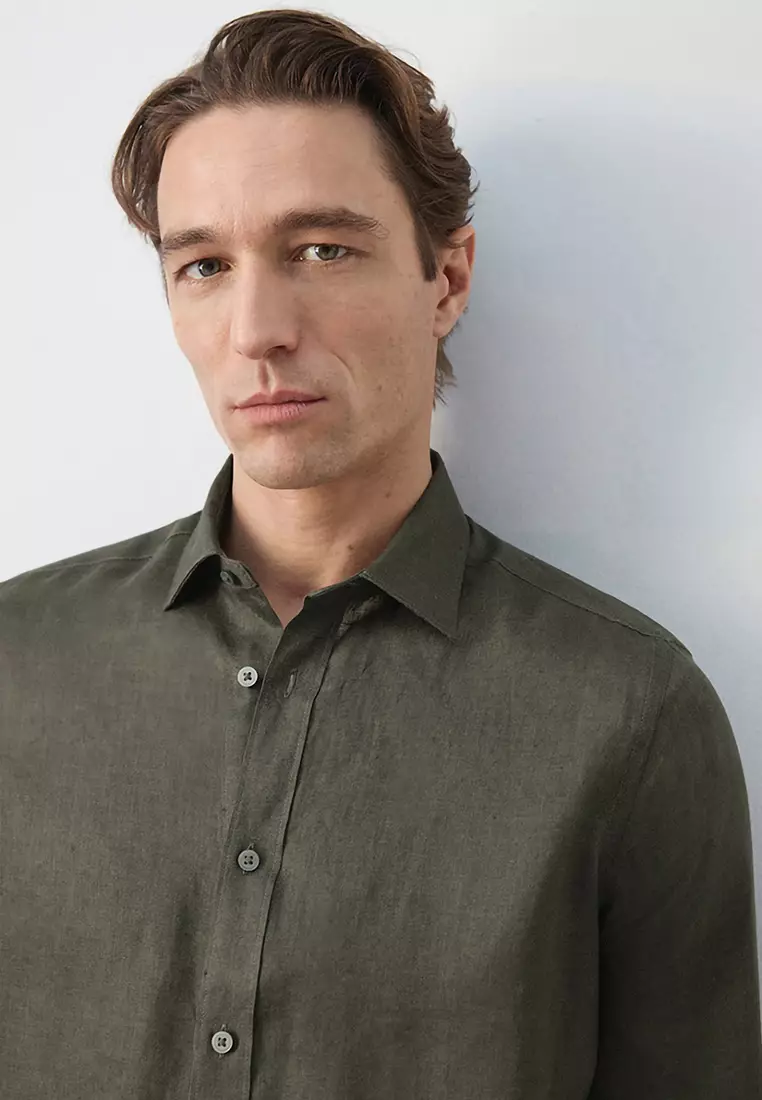 Regular-Fit 100% Linen Shirt