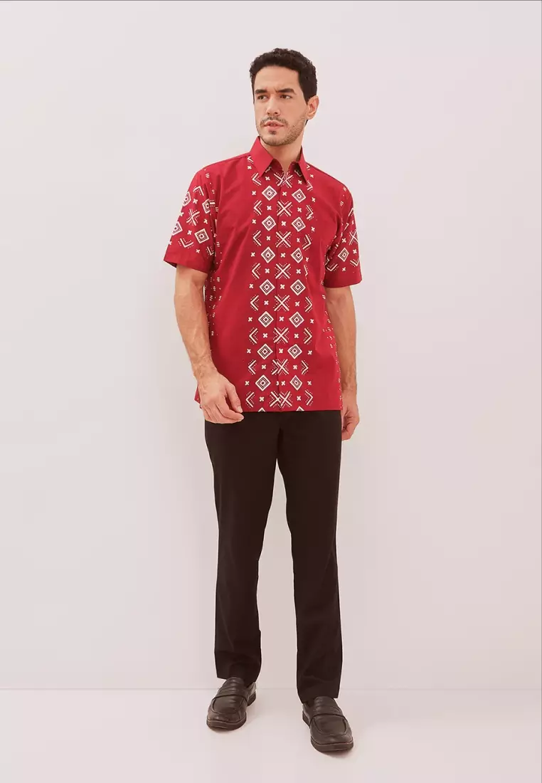 Signature Hadinata Batik Pria Kemeja Pendek Cap Furing Harsika