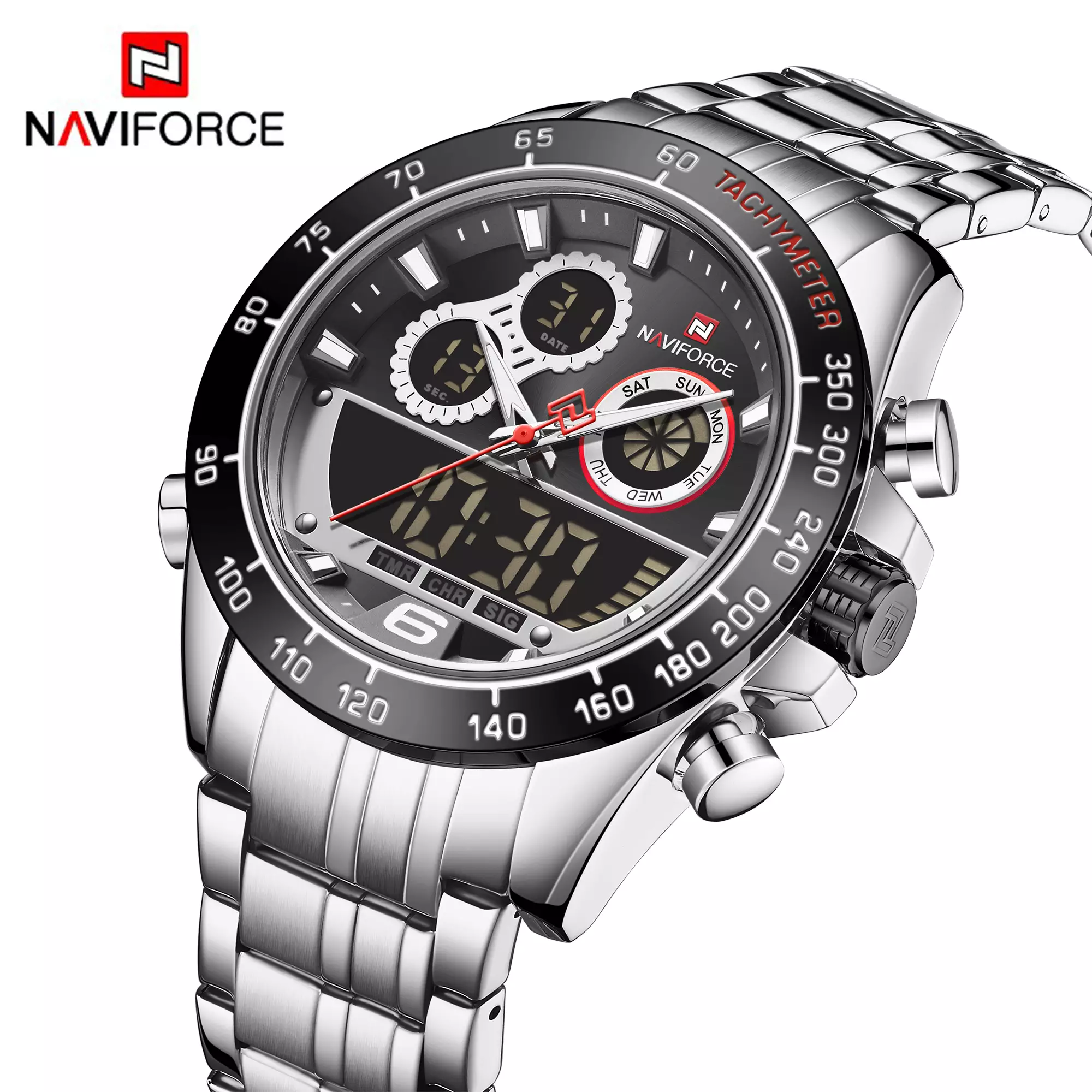 Jual Naviforce Jam Tangan Analog Pria NF 9188M Stainless Steel
