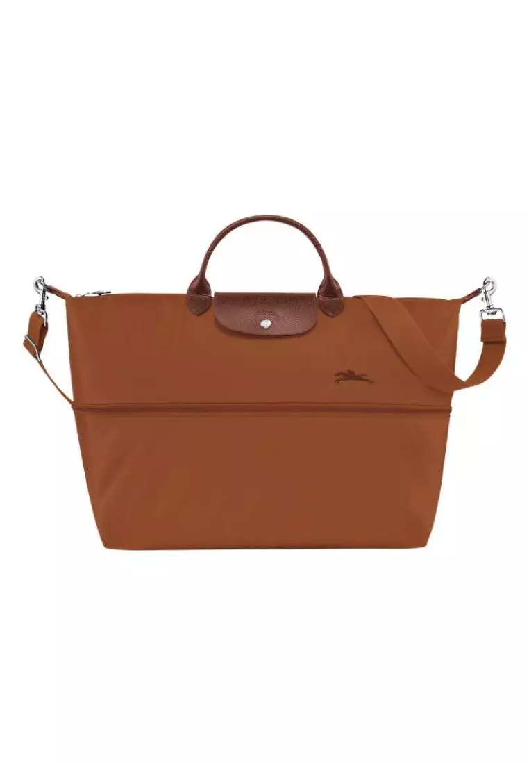 Jual Longchamp Longchamp Le Pliage Green Travel Bag Expandable Cognac