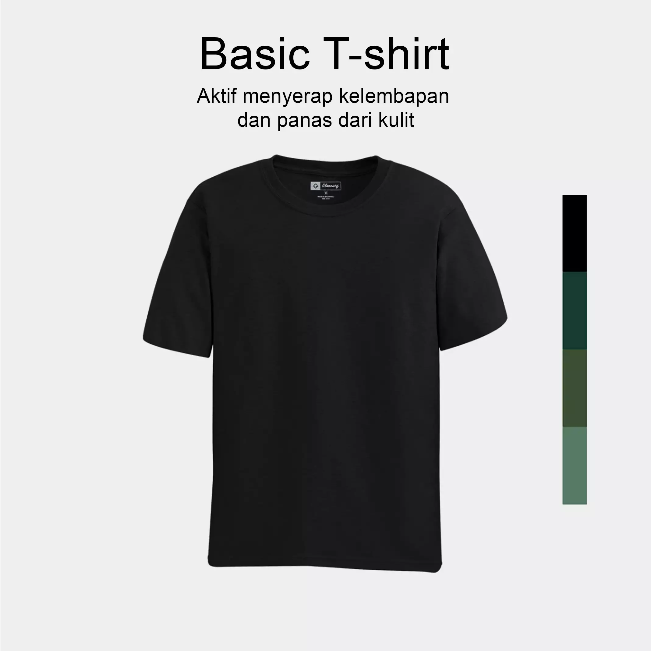 Kaos Polos Cotton Combed 24s BCI Super Soft Hitam Unisex