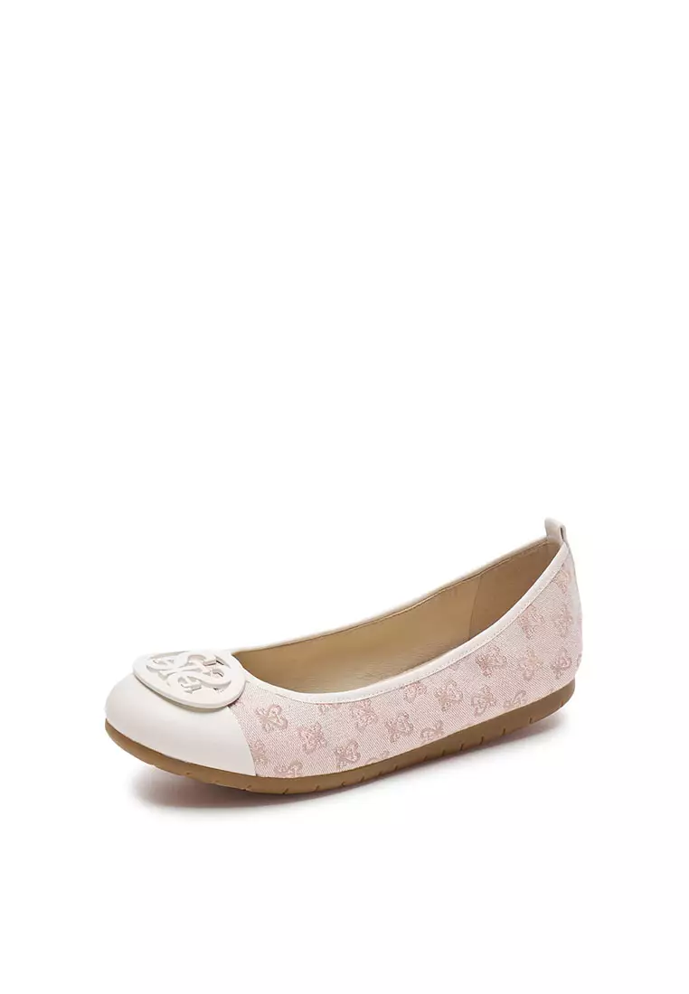 Staccato Classic St Buckle Monogram Duo Tone Flats - Pink (9CP63-PIN)
