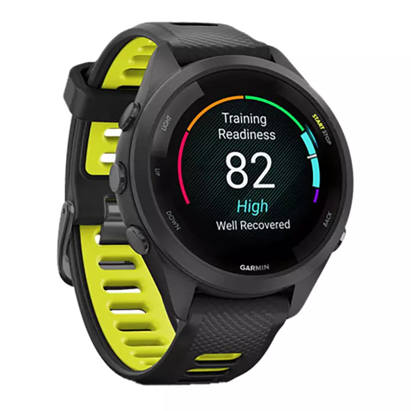 Jam Tangan Wanita Garmin Forerunner 265S 010-02810-53 Smartwatch Music Digital Dial Black Rubber Strap