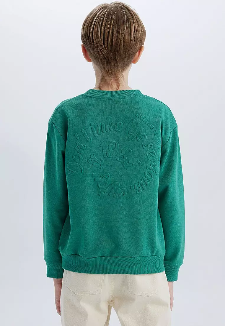 Crew Neck Back Printed Sweatshirt