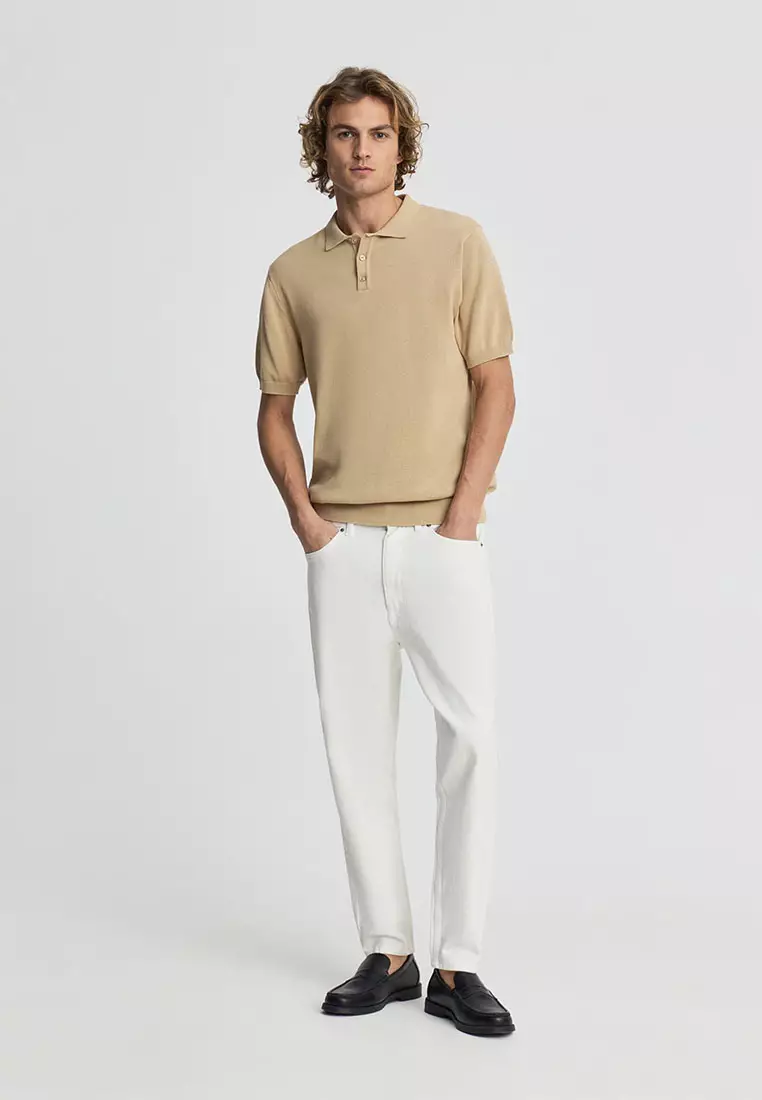 Men's Knitted Short Sleeved Polo Shirt