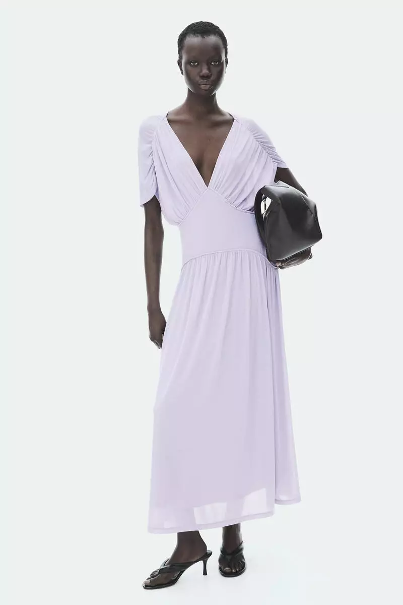 Sheer jersey midi dress