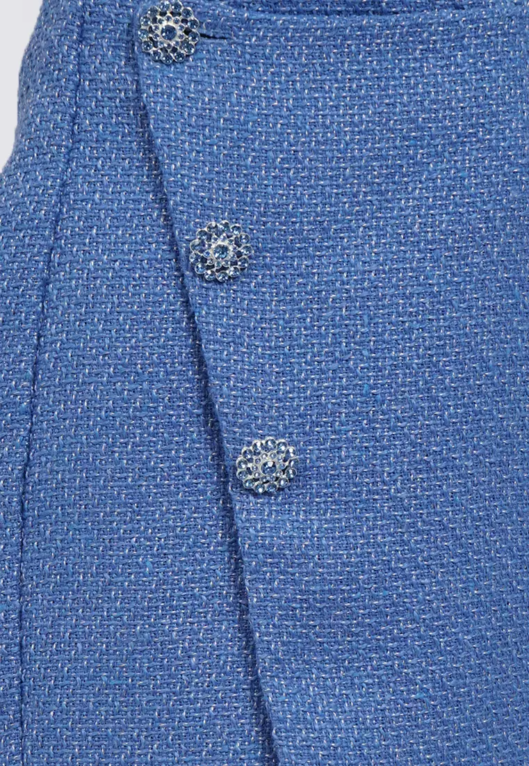 Mini Tweed Skort with Pocket BLUE