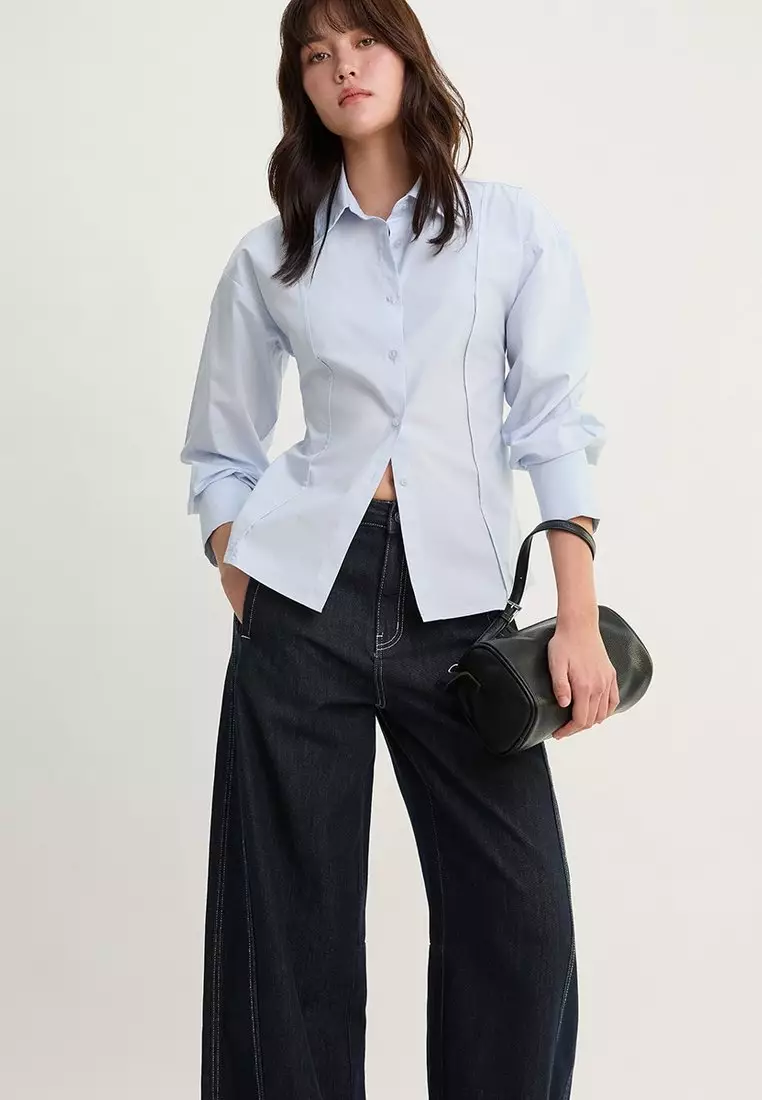Tailored Button Down Shirt - Blue