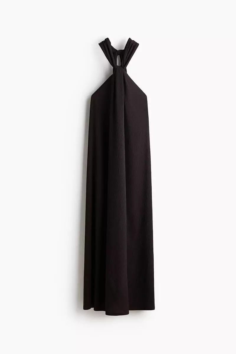 Twist-detail halterneck dress