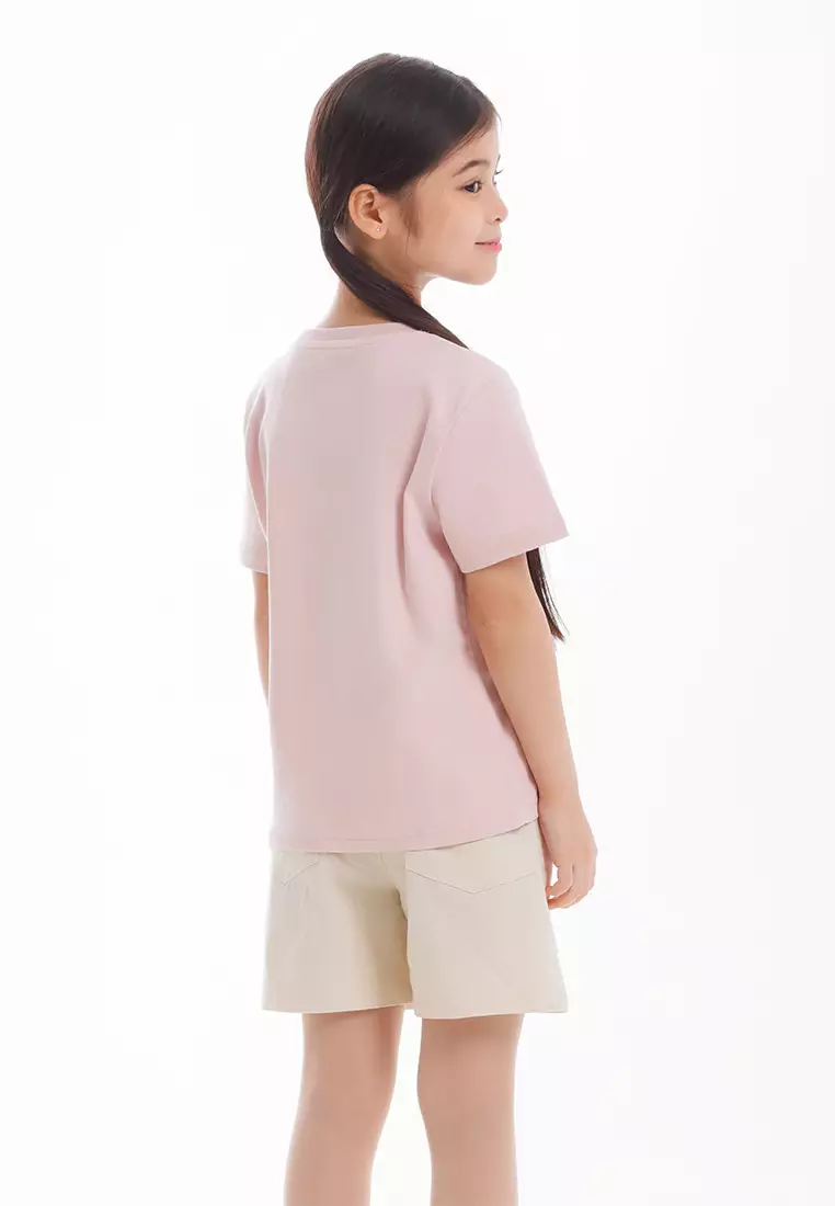 Forest Kids Unisex Soft-Touch Stretchable Round Neck T Shirt - FK820086-55LightPink